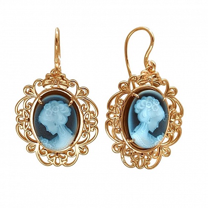 Серьги с агатами 01С417005-1