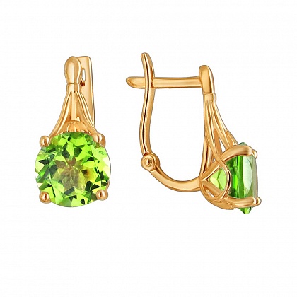 Серьги с хризолитами 01С3111602-5