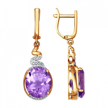 Серьги с аметистами 723649