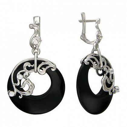 Серьги с агатами 01С426131-1
