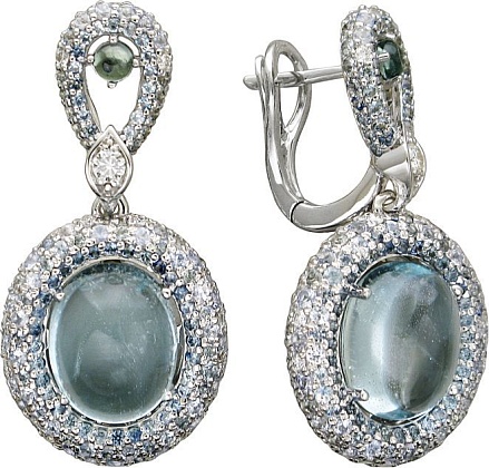 Серьги с аквамаринами 01С6712163-6