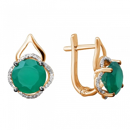 Серьги с агатами 01С4112174Р-10