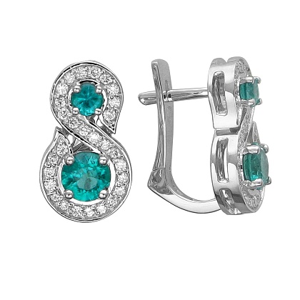 Серьги с изумрудами 01С6212332-1
