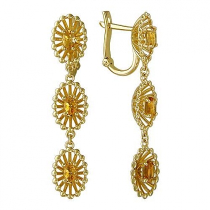 Серьги с цитринами 01С338018-1