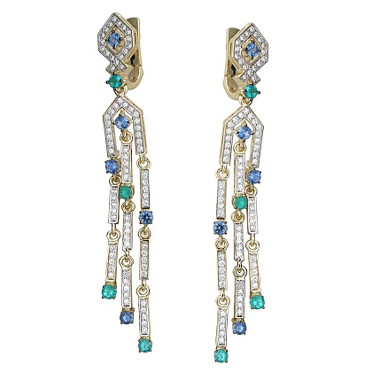 Серьги с изумрудами 01С6311479-3