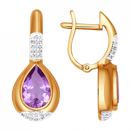 Серьги с аметистами 723805