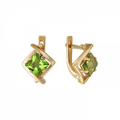 Серьги с хризолитами 01С312899-5