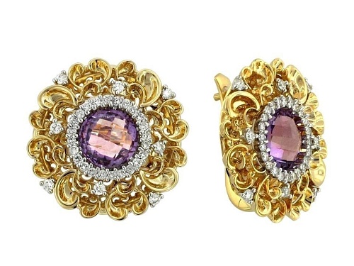 Серьги с аметистами 01С686013L