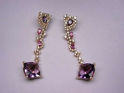 Серьги с аметистами 01С643735