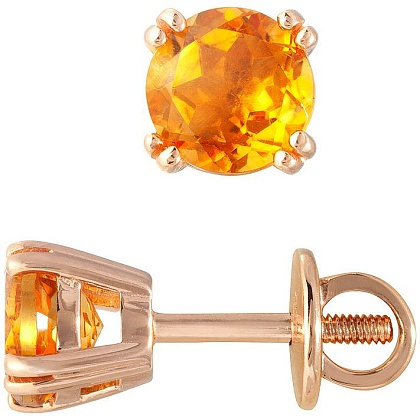 Серьги с цитринами 2185442