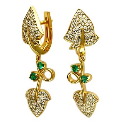 Серьги с изумрудами 01С643272-2