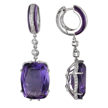 Серьги с аметистами 01С674641Э-1