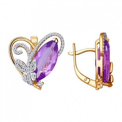 Серьги с аметистами 723855