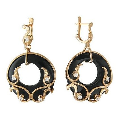 Серьги с агатами 01С416182-1