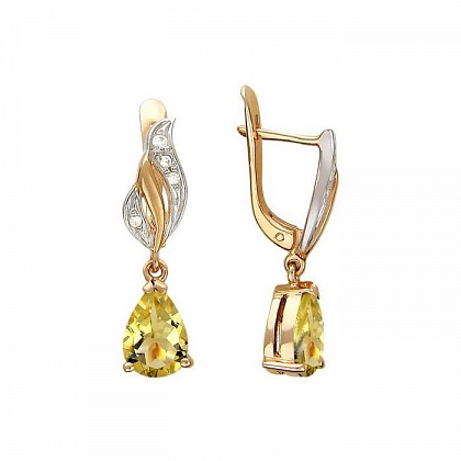 Серьги с цитринами 01С311468-4