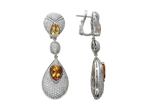 Серьги с цитринами 01С675743L