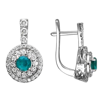 Серьги с изумрудами 01С625251-2