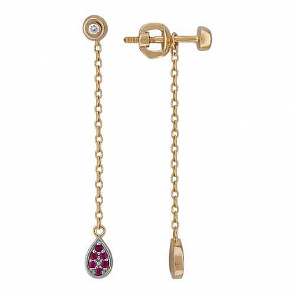 Серьги с рубинами 01С617639W