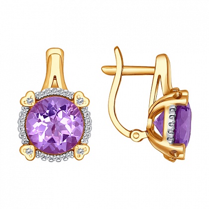 Серьги с аметистами 724115