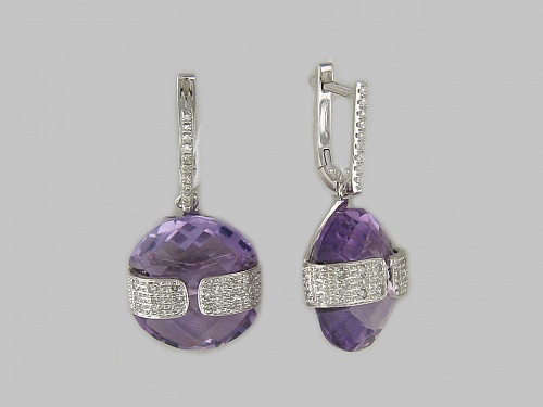 Серьги с аметистами Ж7С6210909