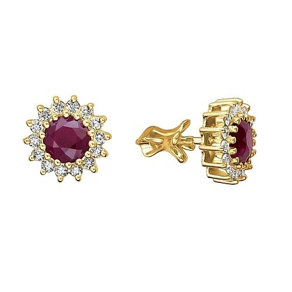 Серьги с рубинами 01С643167-6
