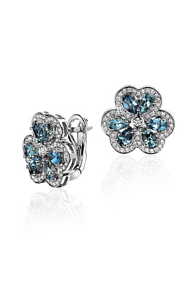 Серьги с аквамаринами 01С6212993-5