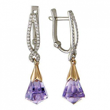 Серьги с аметистами 01С367892-1