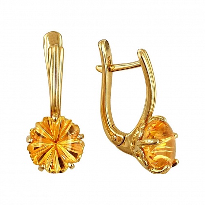 Серьги с цитринами 01С337909-4