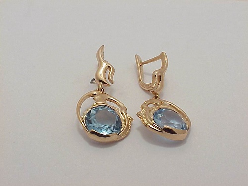 Серьги с топазами 01С310316