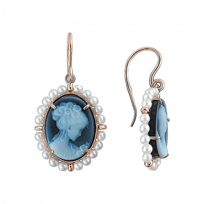 Серьги с агатами 01С317007-1