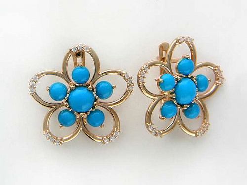 Серьги с Бирюзой 01С414370
