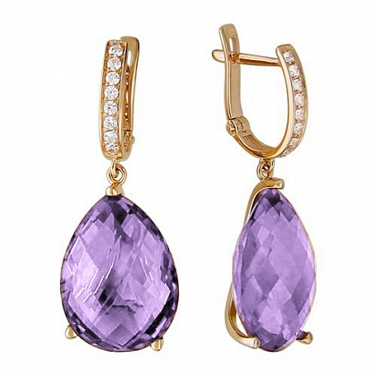 Серьги с аметистами 01С315075-2