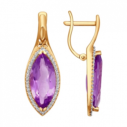 Серьги с аметистами 724141