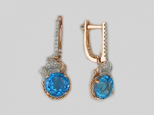Серьги с топазами Ж7С6111536