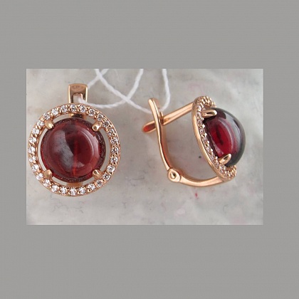 Серьги с Гранатами 01С316198-7