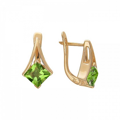 Серьги с хризолитами 01С312246-5