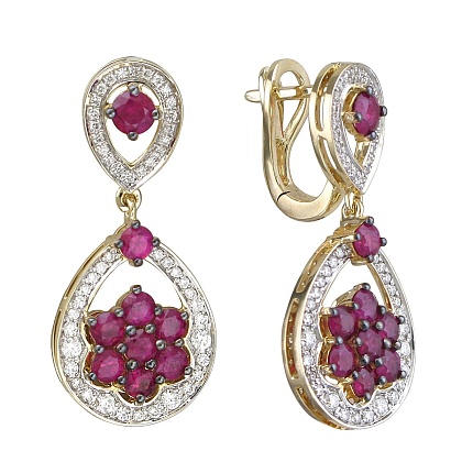Серьги с рубинами 01С6312631-2