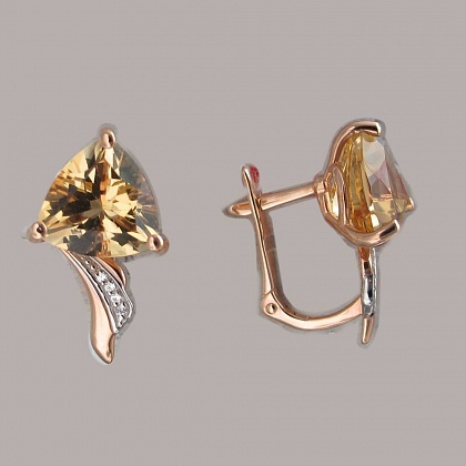 Серьги с цитринами 01С315360-5