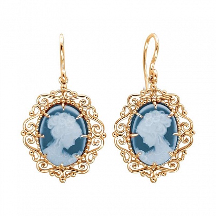 Серьги с агатами 01С417006
