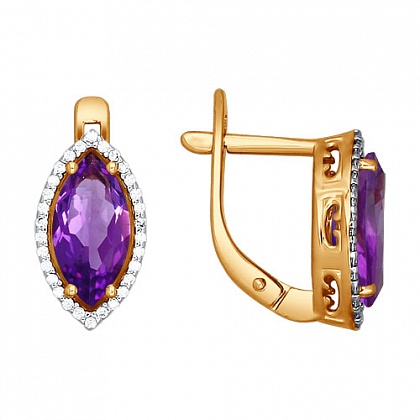 Серьги с аметистами 722237