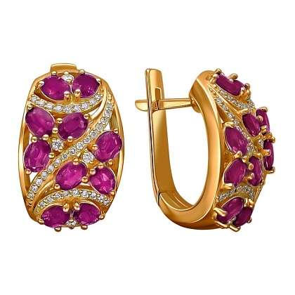 Серьги с рубинами 01С613348-3