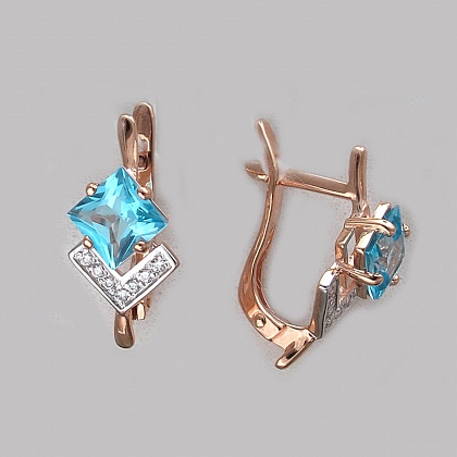 Серьги с топазами С16С3133055ТСВ