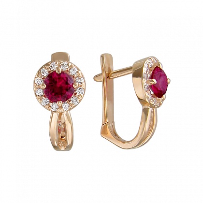 Серьги с рубинами 01С218522