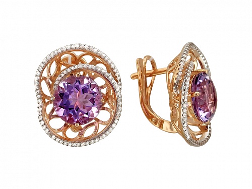 Серьги с аметистами Р3С312877