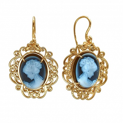 Серьги с агатами 01С437005-1