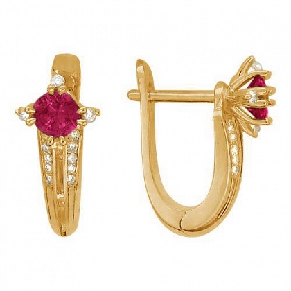 Серьги с рубинами 01С615931-2