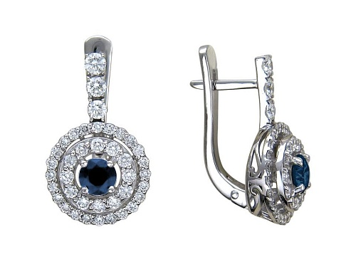 Серьги с сапфиром 01С625251-1