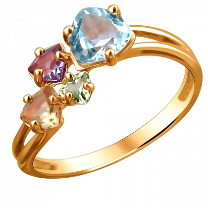 Кольцо с Цитрином 01К315674-3