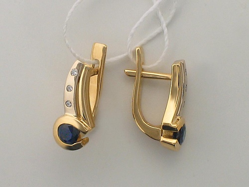 Серьги с сапфиром 32С660152