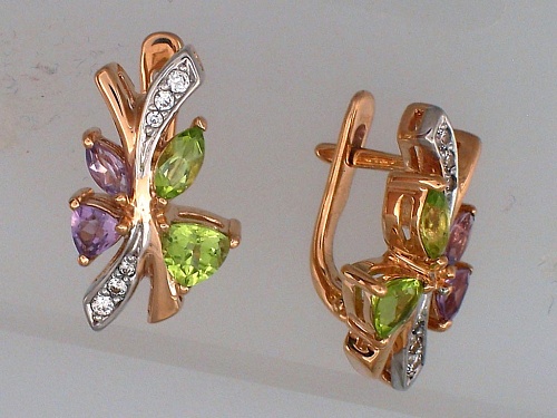 Серьги с Гранатами 01С312169